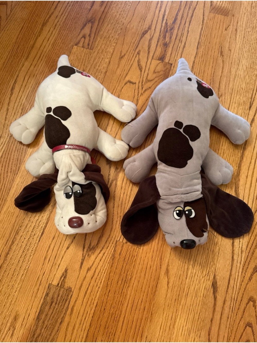 Tonka Plush Pound Puppies- Cream and Gray with Brown Accents Vintage 1989